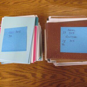 126pc 3x5 Blank Cards pls Envelopes Colors Pearl Glitter